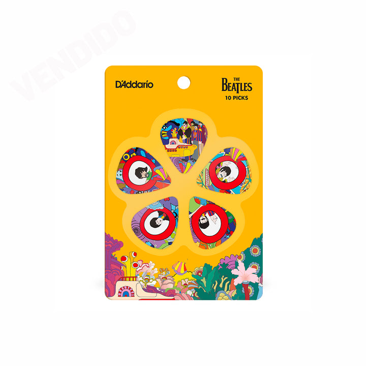 PICKS DADDARIO 1CWH4-10B7 THE BEATLES, YELLOW SUBMARINE, 0.70MM, 10 UNIDADES