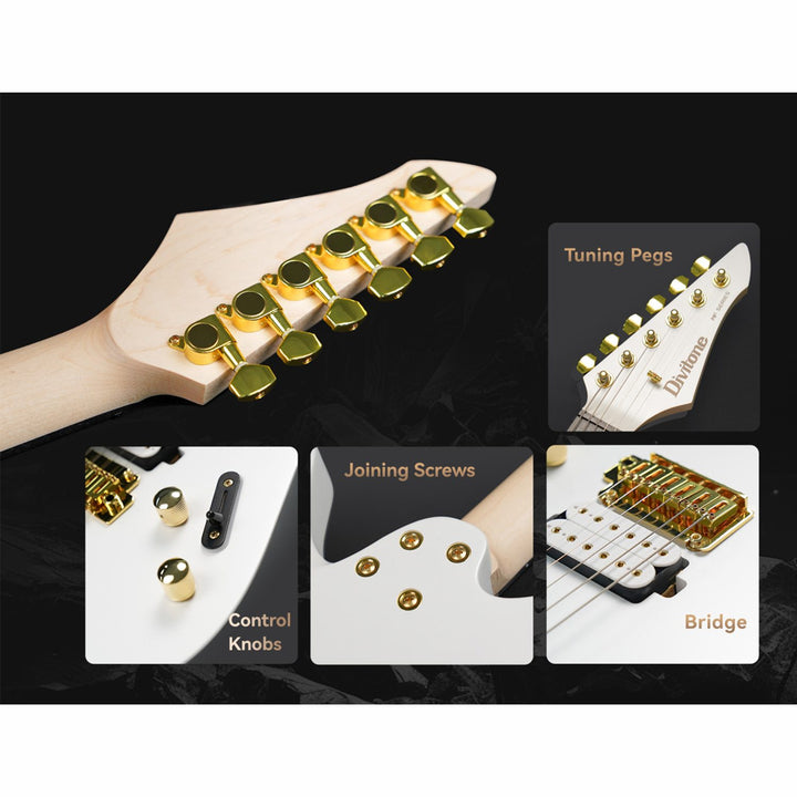 GUITARRA ELECTRICA INTELIGENTE DIVITONE, 100EFECTOS Y PRESETS, USB, ARCTIC ORE MF STUDIO DSG-10AO