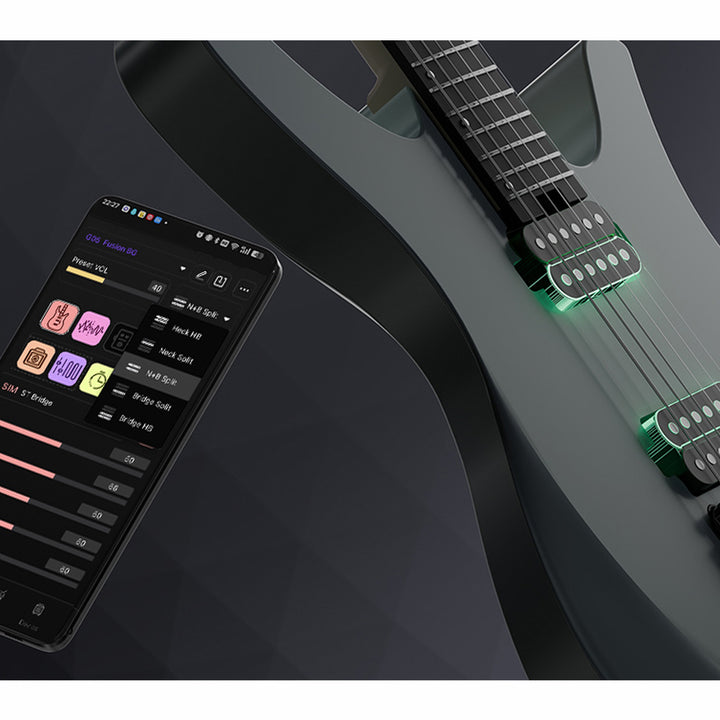 GUITARRA ELECTRICA INTELIGENTE DIVITONE, 100 EFECTOS Y PRESETS, USB, NEBULA FADE MF STUDIO DSG-10NF