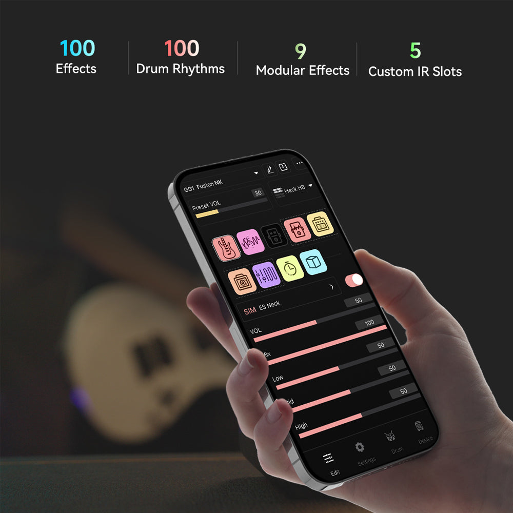 GUITARRA ELECTRICA INTELIGENTE DIVITONE, 100 EFECTOS Y PRESETS, USB, NEBULA FADE MF STUDIO DSG-10NF