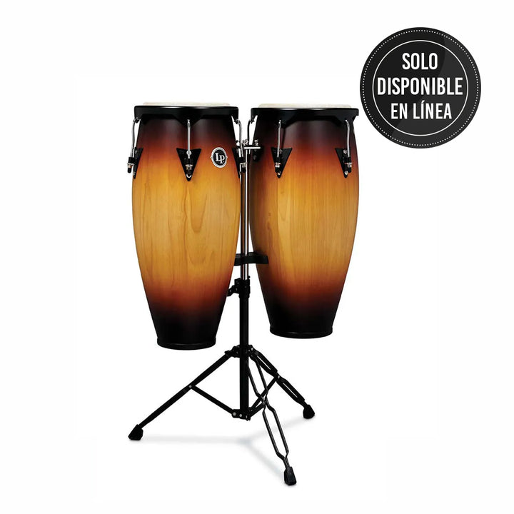 SET CONGA MADERA LATIN PERCUSSION LP646NYVSB,10" 11",CITY SERIES,VINT SUNBURST,STAND