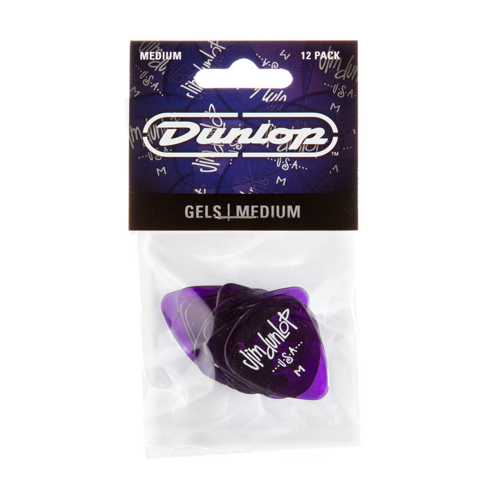 PICK GEL DUNLOP 486PMD MEDIUM, PURPLE, 12 UNIDADES