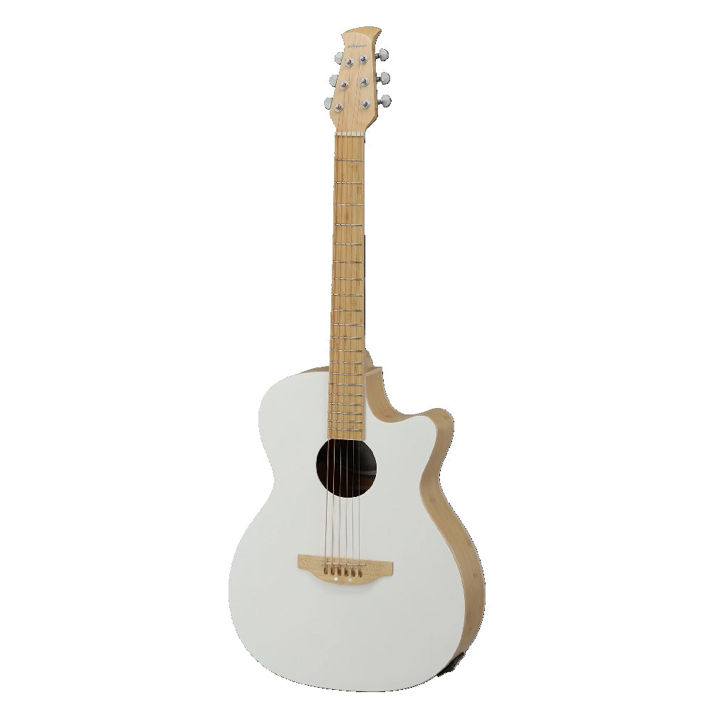 GUITARRA ELECTROACUSTICA OVATION  APPLAUSE OM CUTAWAY, WHITE TOP AEO-69-6PS
