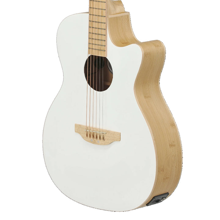GUITARRA ELECTROACUSTICA OVATION  APPLAUSE OM CUTAWAY, WHITE TOP AEO-69-6PS