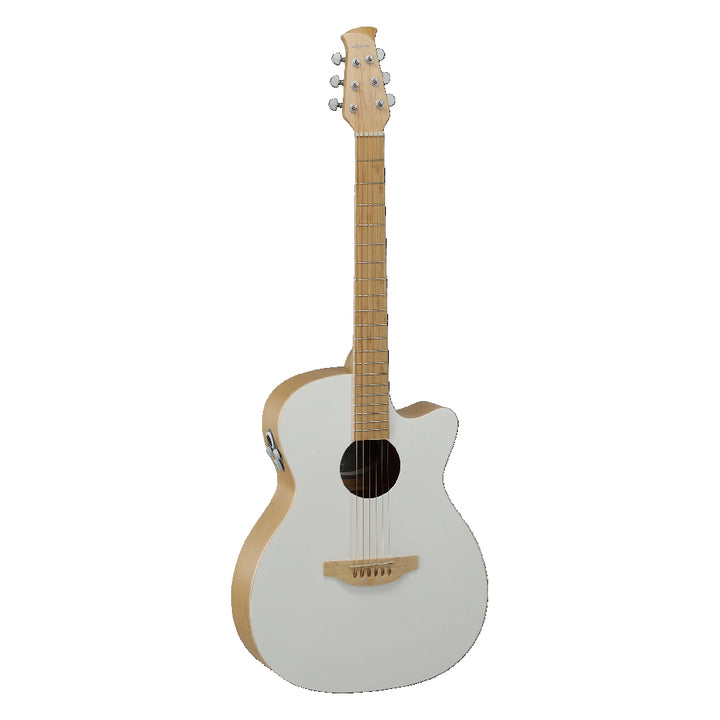 GUITARRA ELECTROACUSTICA OVATION  APPLAUSE OM CUTAWAY, WHITE TOP AEO-69-6PS