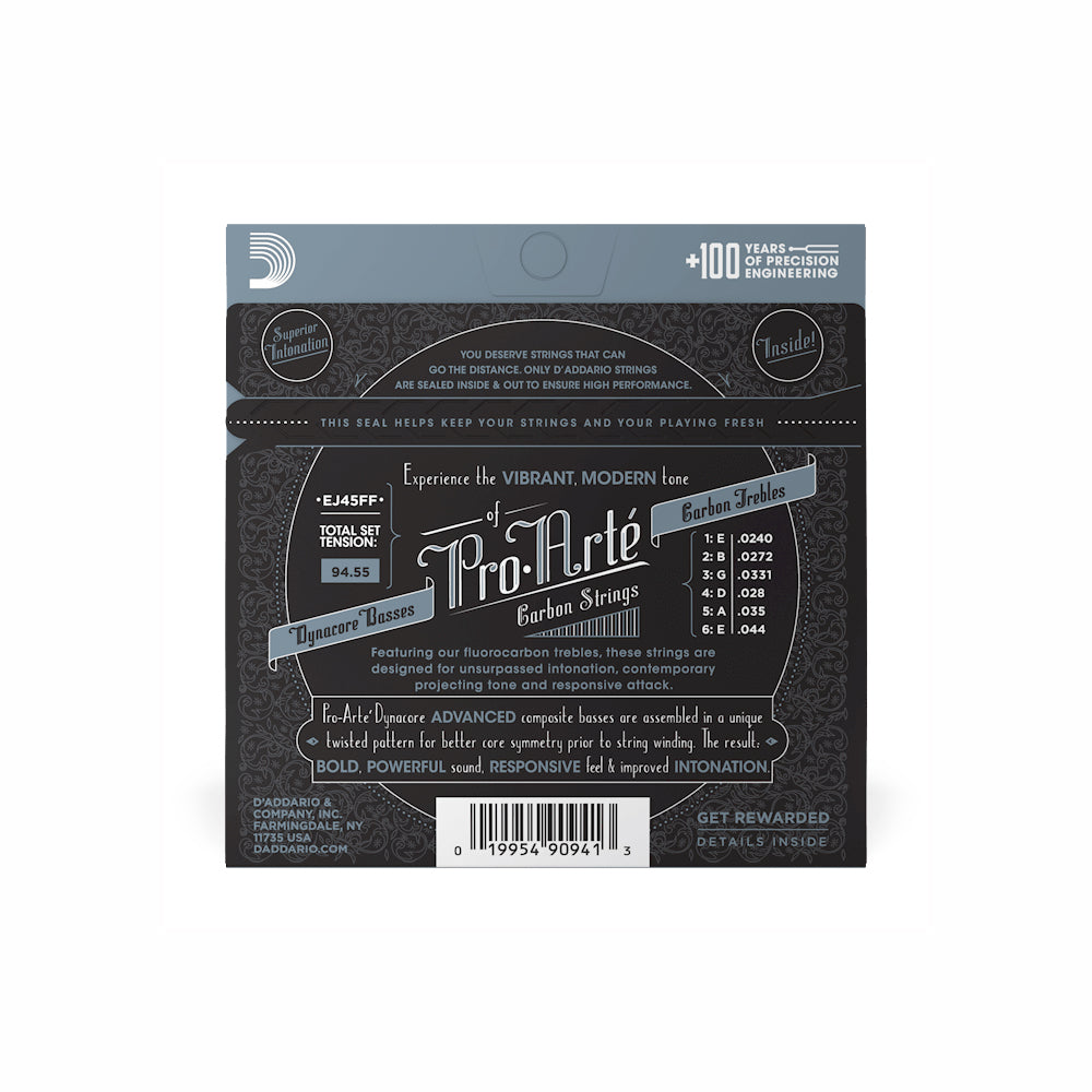 ENCORDADO GUITARRA ACUSTICA DADDARIO EJ45FF FLUOROCARBON, NYLON NORMAL TENSION