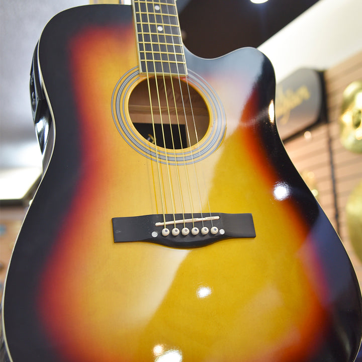 GUITARRA ELECTROACUSTICA TEXAS DREADNOUGHT 41", AF229CE SUNBURST
