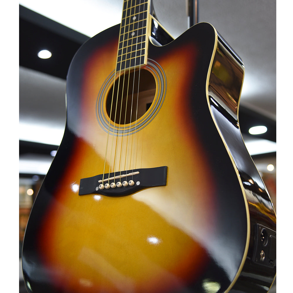 GUITARRA ELECTROACUSTICA TEXAS DREADNOUGHT 41", AF229CE SUNBURST