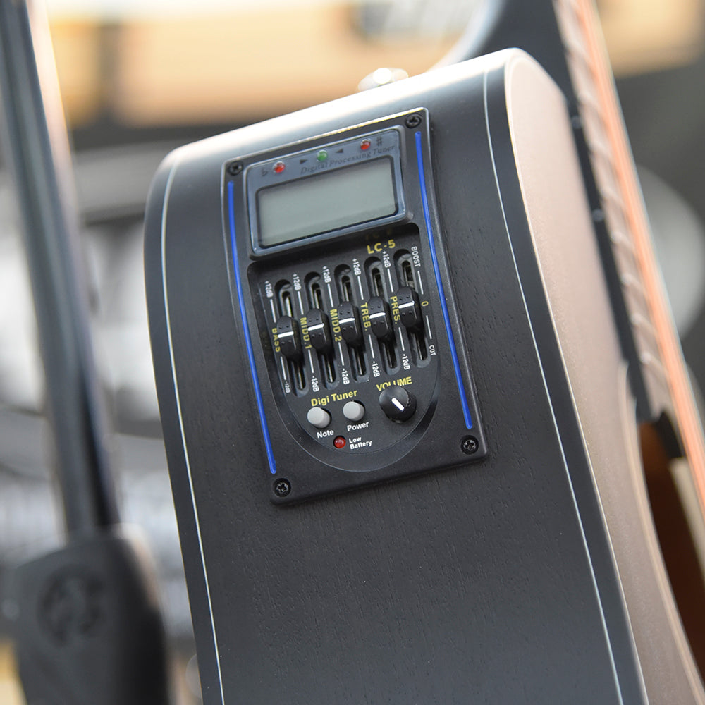 GUITARRA ELECTROACUSTICA TEXAS DREADNOUGHT 41", AF386CE DARK BROWN