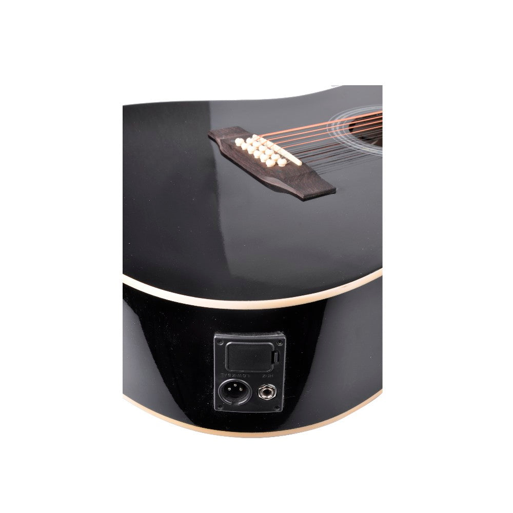 GUITARRA ELECTROACUSTICA TEXAS 12 CUERDAS DREADNOUGHT 44", AF8A8CE12 BLACK