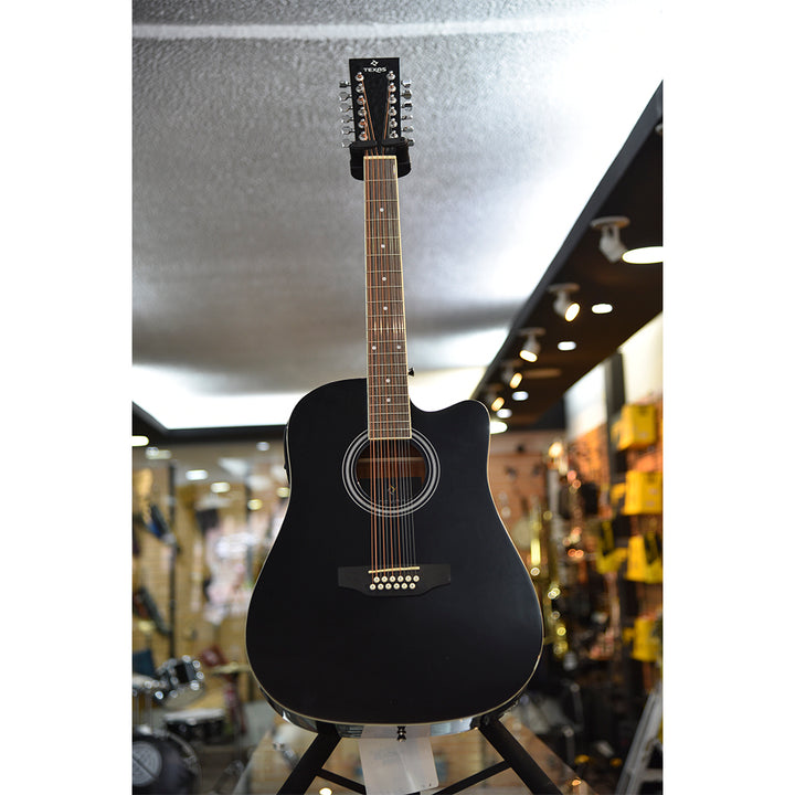 GUITARRA ELECTROACUSTICA TEXAS 12 CUERDAS DREADNOUGHT 44", AF8A8CE12 BLACK