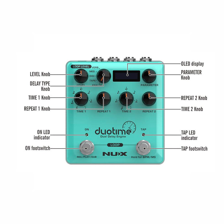 PEDAL GUITARRA ELECTRICA (DELAY) NUX DUOTIME NDD-6