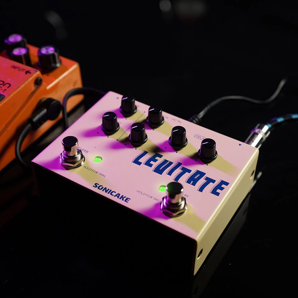 PEDAL GUITARRA ELECTRICA SONICAKE DELAY/REVERB, LEVITATE QDS-02