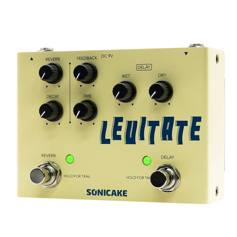 PEDAL GUITARRA ELECTRICA SONICAKE DELAY/REVERB, LEVITATE QDS-02
