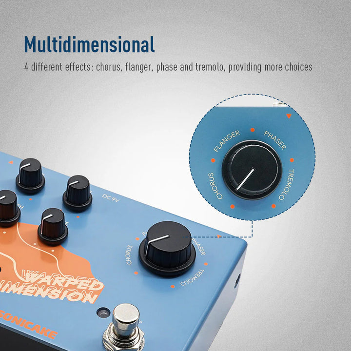 PEDAL GUITARRA ELECTRICA SONICAKE 4-MODE MODULATION, WARPED DIMENSION QDS