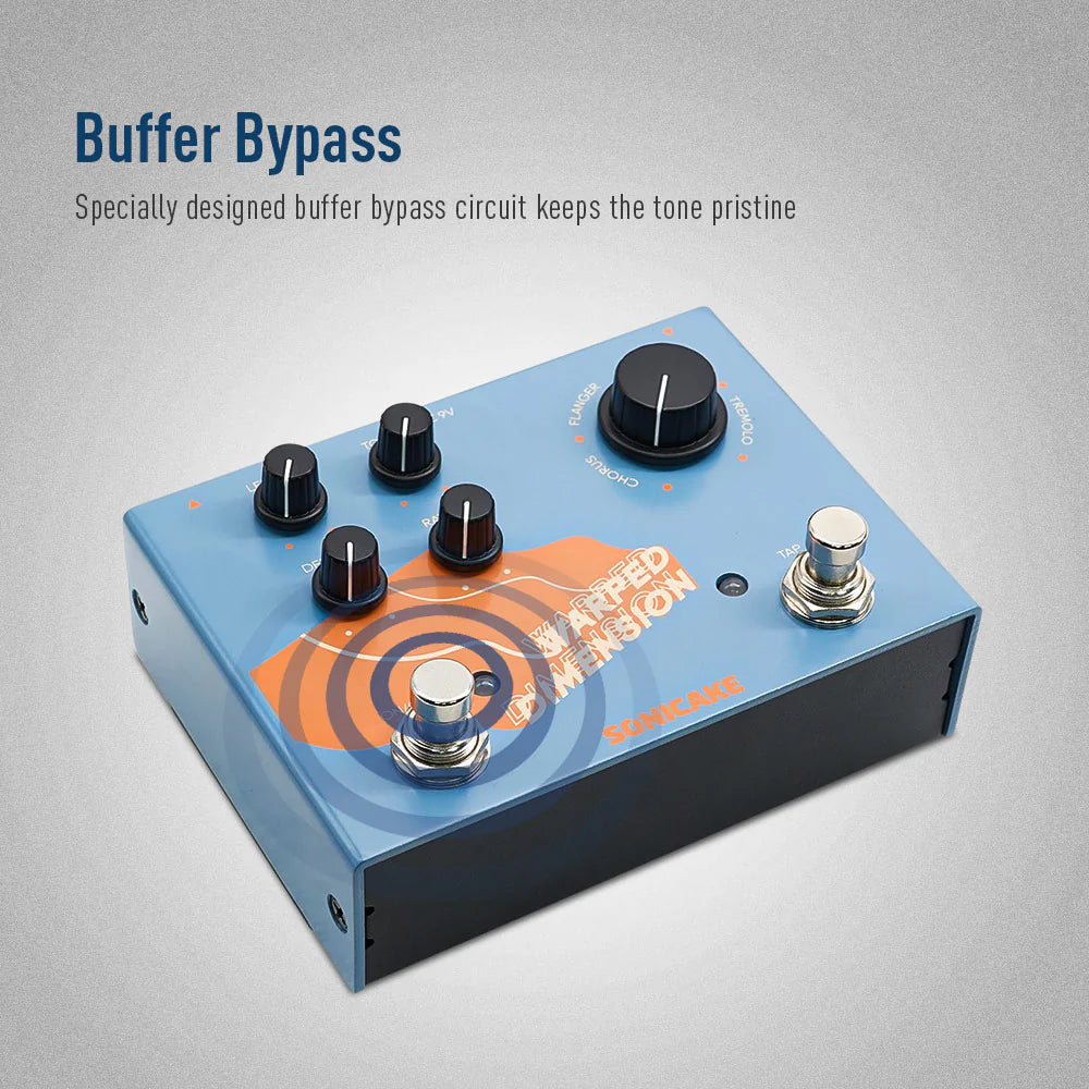 PEDAL GUITARRA ELECTRICA SONICAKE 4-MODE MODULATION, WARPED DIMENSION QDS