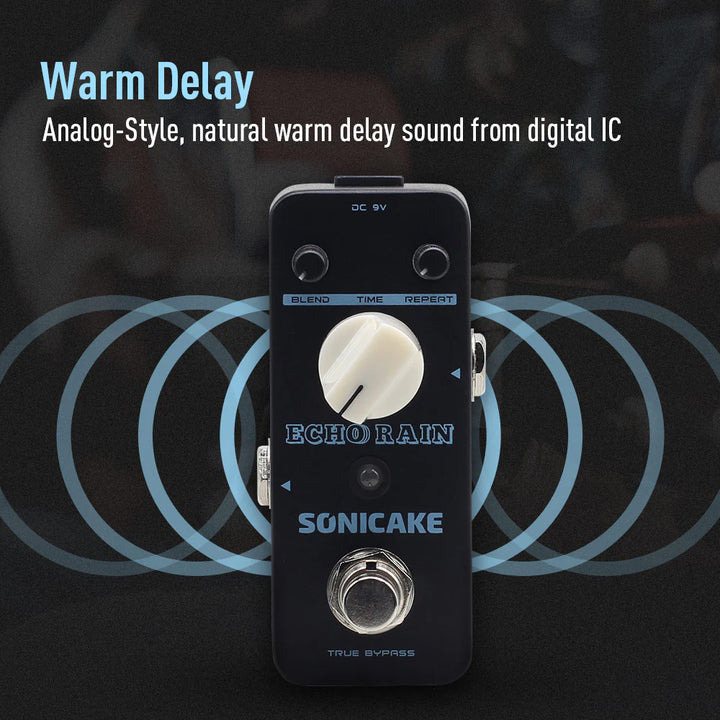 PEDAL GUITARRA ELECTRICA SONICAKE DELAY, ECHO RAIN QSS-03E