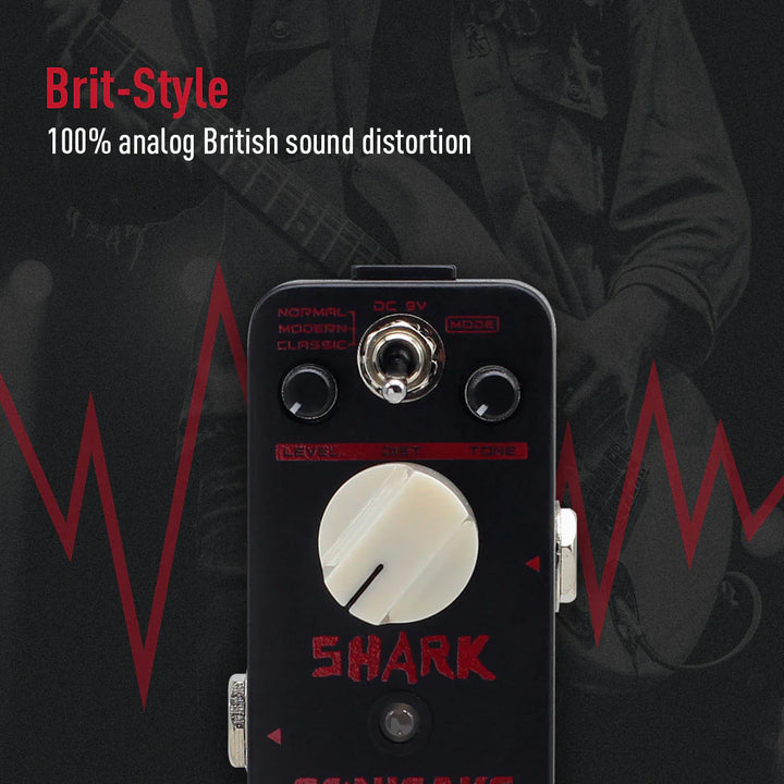 PEDAL GUITARRA ELECTRICA SONICAKE DISTORTION, SHARK QSS-05E