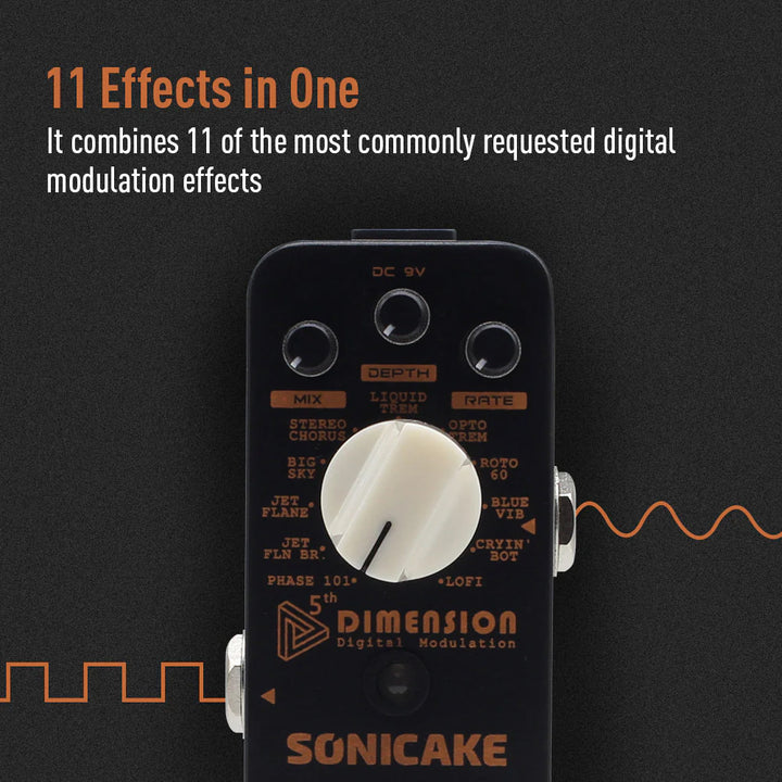 PEDAL GUITARRA ELECTRICA SONICAKE MODULATION, 5TH DIMENSION QSS-08E