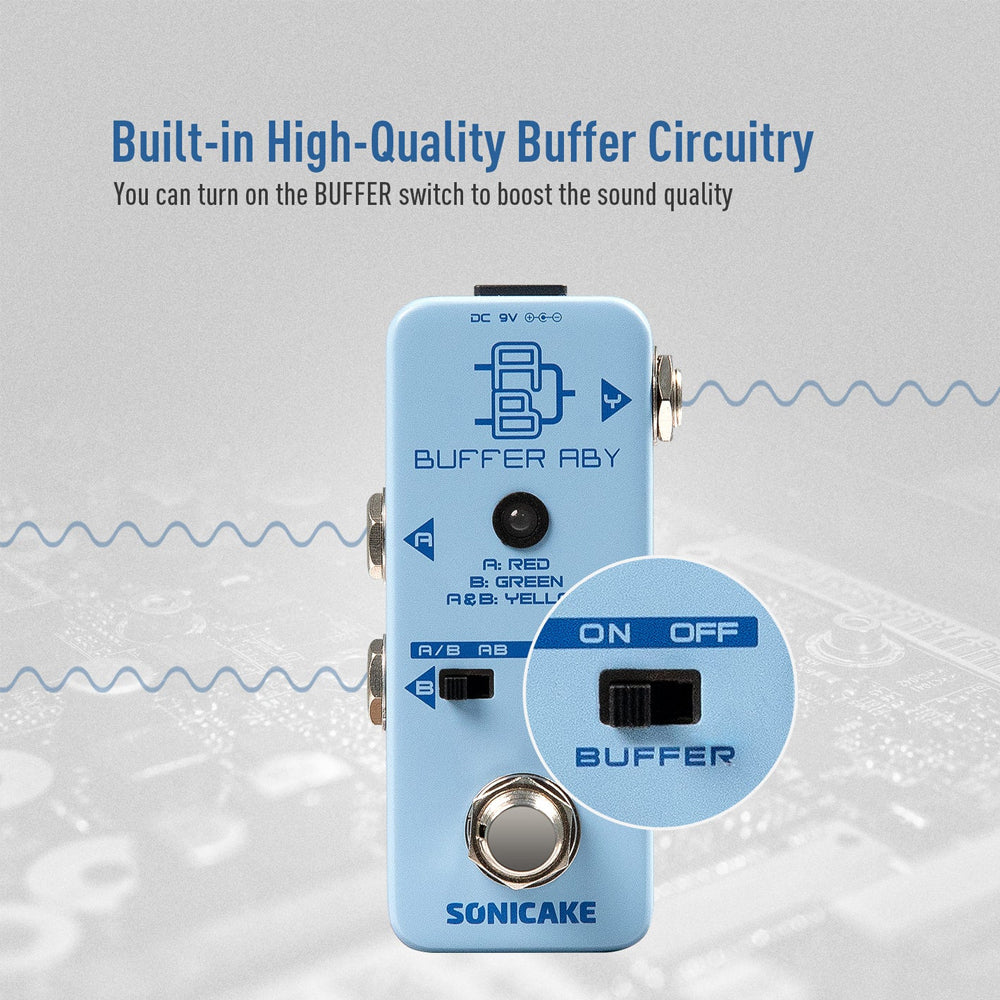 PEDAL GUITARRA ELECTRICA SONICAKE SWITCHER, BUFFER ABY QSS-23