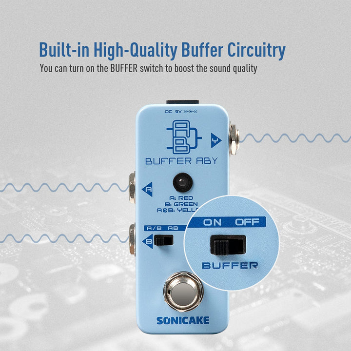 PEDAL GUITARRA ELECTRICA SONICAKE SWITCHER, BUFFER ABY QSS-23