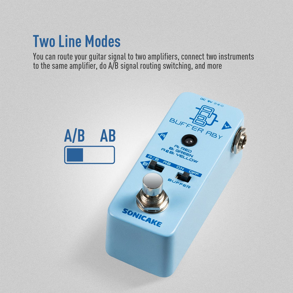PEDAL GUITARRA ELECTRICA SONICAKE SWITCHER, BUFFER ABY QSS-23