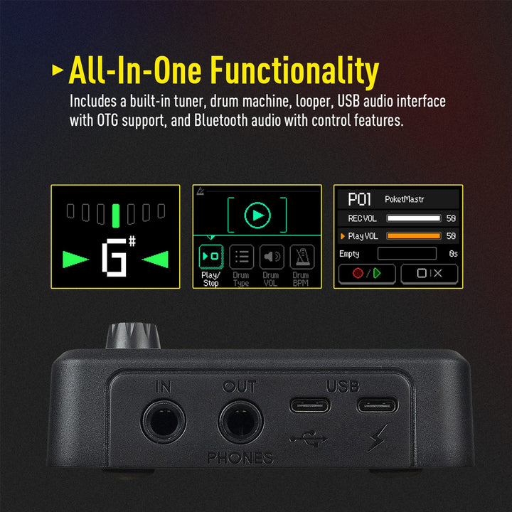 PEDALERA GUITARRA ELECTRICA SONICAKE, POCKET MASTER, BLACK QME-10BK