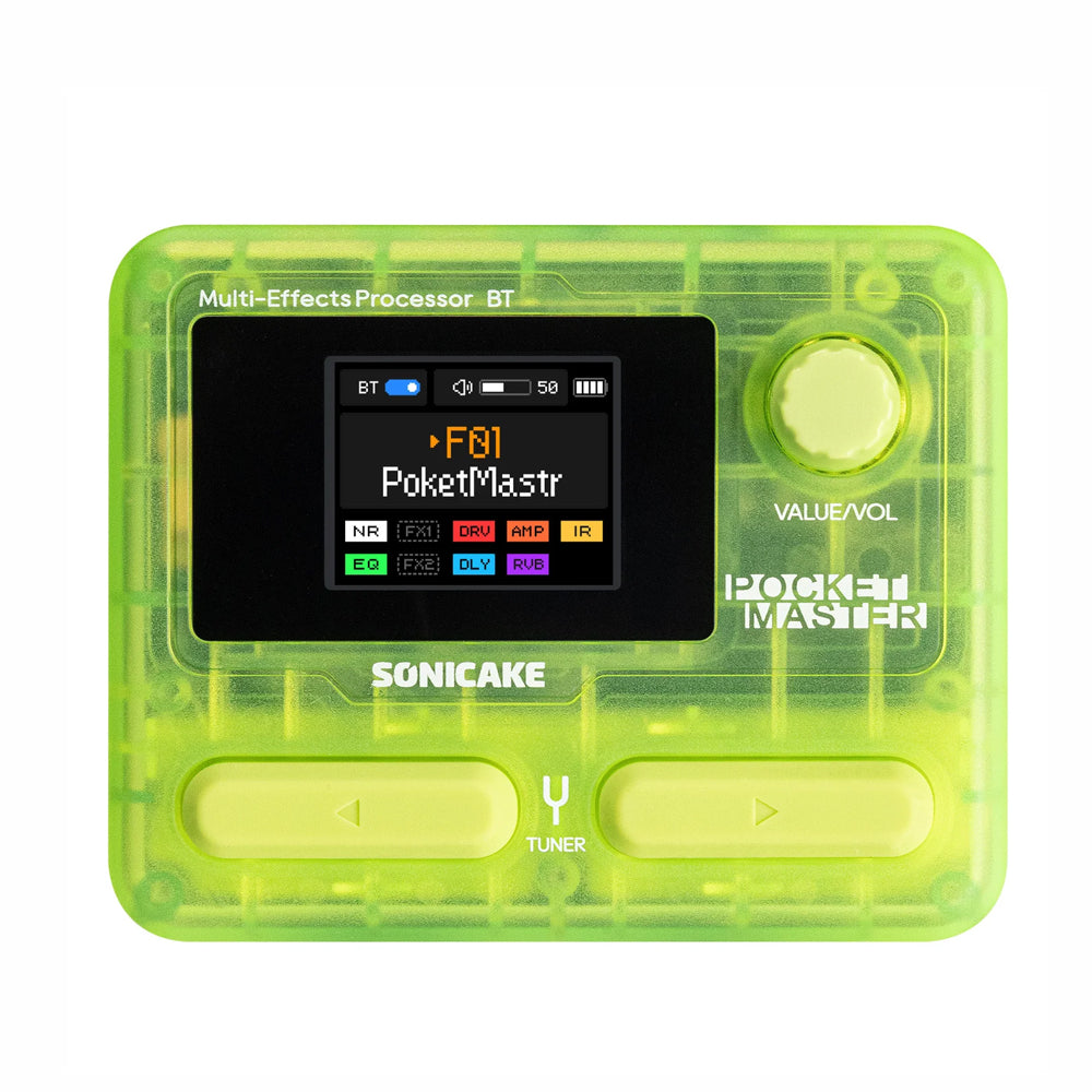 PEDALERA GUITARRA ELECTRICA SONICAKE, POCKET MASTER, TRANS GREEN QME-10TGN