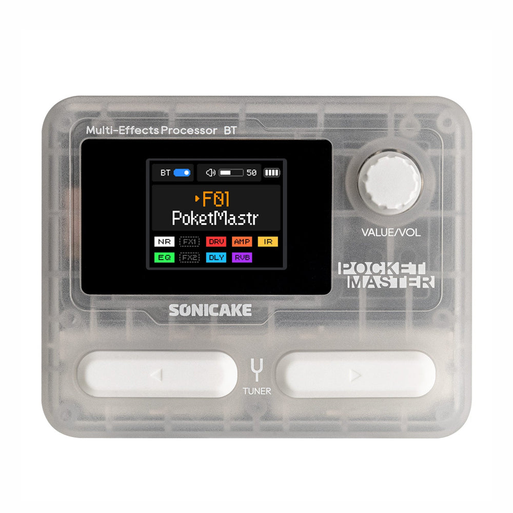 PEDALERA GUITARRA ELECTRICA SONICAKE, POCKET MASTER, TRANS WHITE QME-10TWH