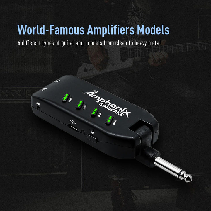 AMPLIFICADOR GUITARRA ELECTRICA PORTATIL SONICAKE CON MULTI EFECTOS, AMPHONIX QAP-10
