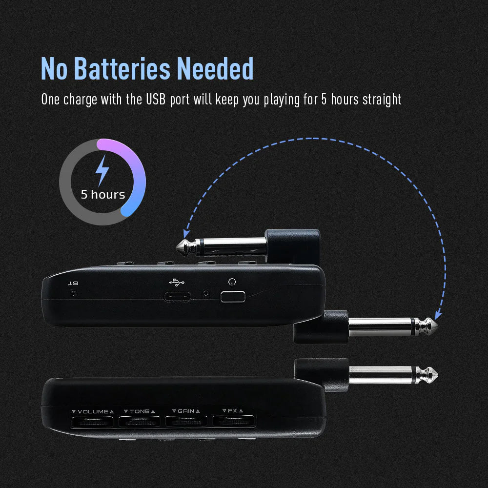 AMPLIFICADOR GUITARRA ELECTRICA PORTATIL SONICAKE CON MULTI EFECTOS, AMPHONIX QAP-10