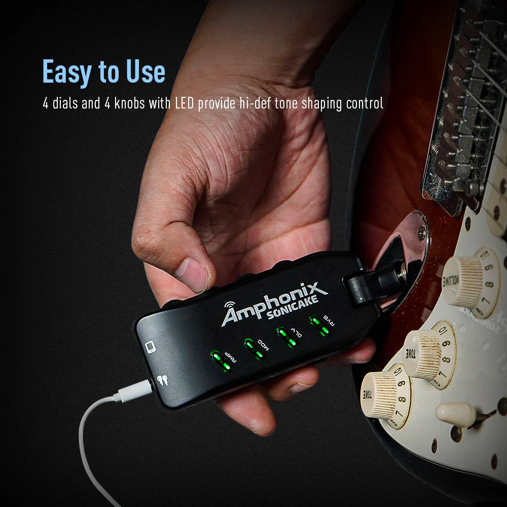 AMPLIFICADOR GUITARRA ELECTRICA PORTATIL SONICAKE CON MULTI EFECTOS, AMPHONIX QAP-10